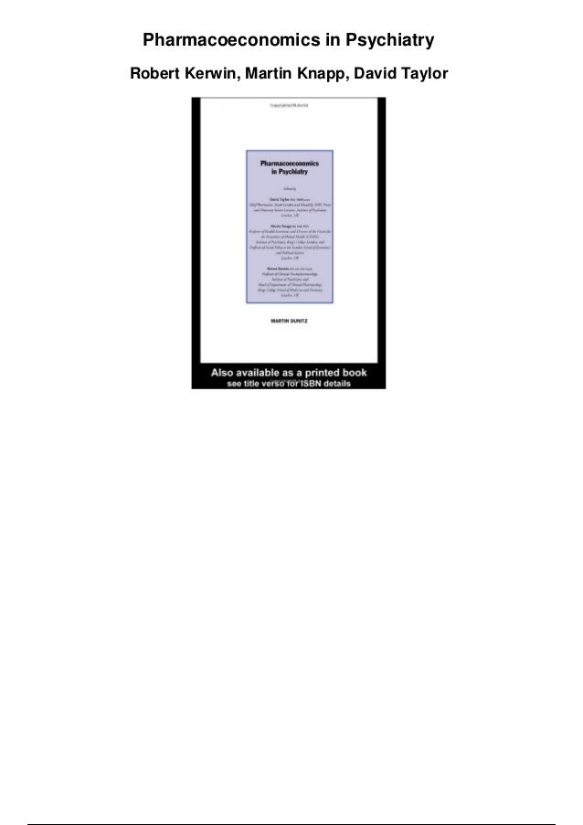 Pharmacoeconomics in Psychiatry